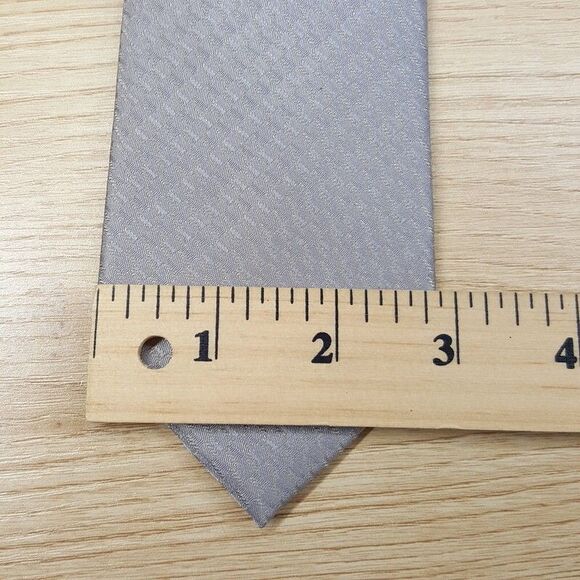 CALVIN KLEIN Mens Neck Tie Gray Woven Diagonal Silk Blend Classic Pointed - Picture 4 of 5